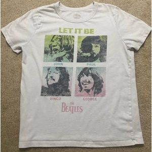 White oversized The Beetle's "Let It Be" Graphic Concert T-shirt